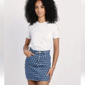 Molly Bracken Printed Denim MiniSkirt for Women
